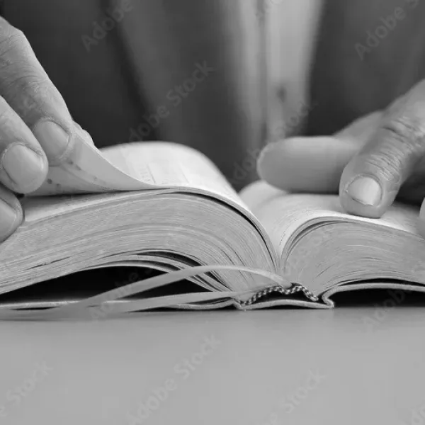 black man praying to god with bible with background with people stock image stock photo